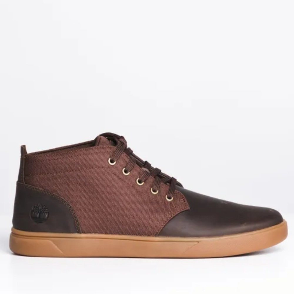 Timberland Groveton Chukka Boots Men’s Size 8 Brown Leather Canvas Lace Up